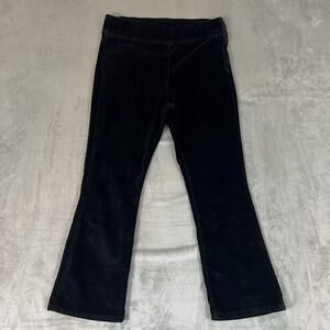 Free People Pants Womens Medium Black Velvet Flare Side Zip Stretch Pockets